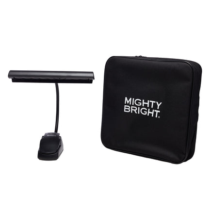 Orchestra Music Stand Light with AC Adapter and Gig Bag by Mighty Bright - front view with gig bag