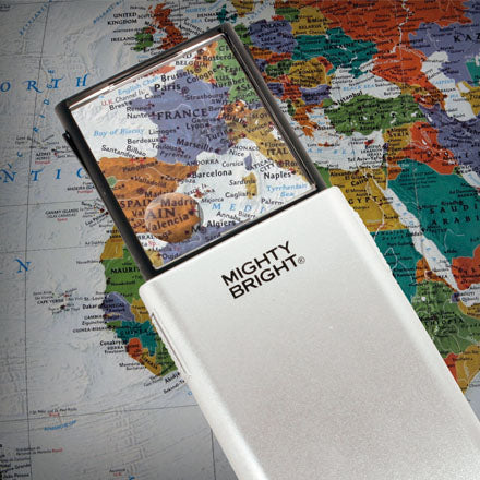 The Pop-Up Magnifier being used to read a map.