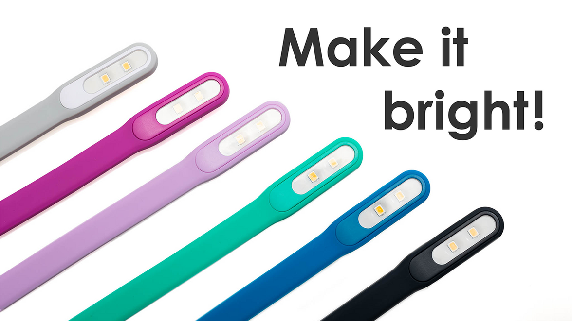 Recharge lights with text that says Make it bright!