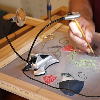The Vusion Light being used for embroidery.
