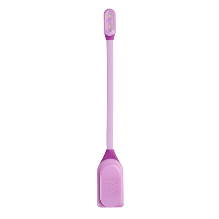 The WonderFlex Rechargeable Book Light - top view, straightened out, Lavender
