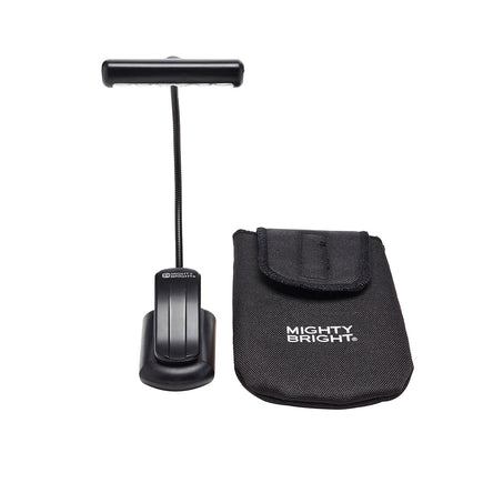 The HammerHead Music Stand Light by Mighty Bright - front view with gig bag