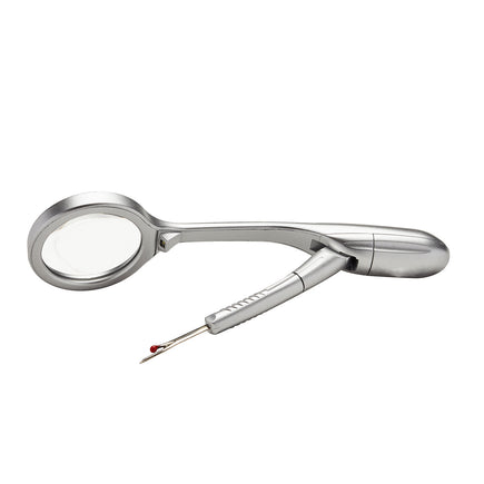 The Lighted Magnifying Seam Ripper - view of underside with the seam ripper below the magnifier